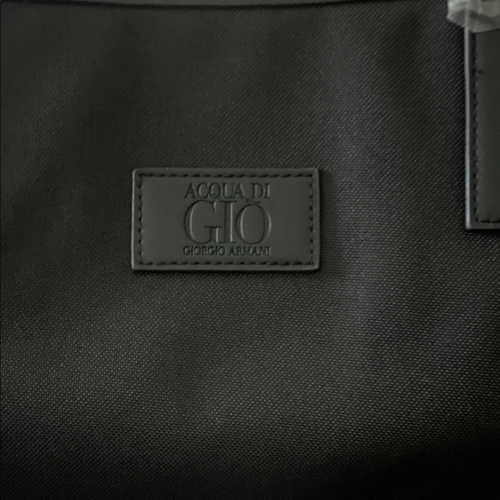 Giorgio Armani Black Nylon Briefcase Tote